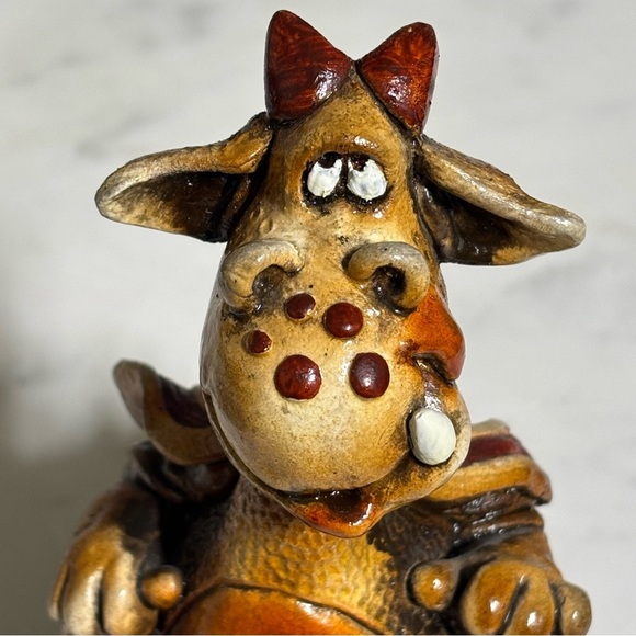 1986 Beasties of the Kingdom Phizzle the Baby Dragon signed clay figurine - Picture 7 of 16
